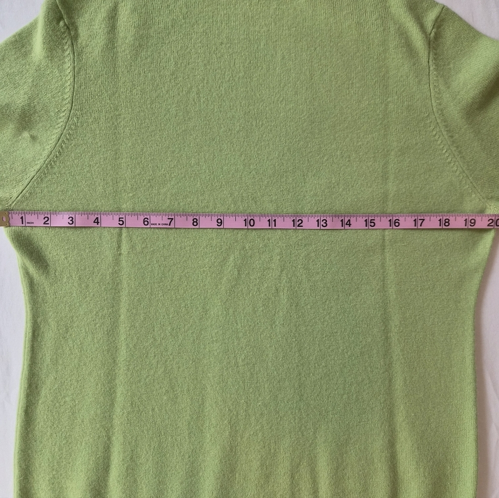 ​Valerie Stevens 2-Ply 100% Cashmere Turtleneck Sweater - Lime Green - Large - Picture 4 of 12
